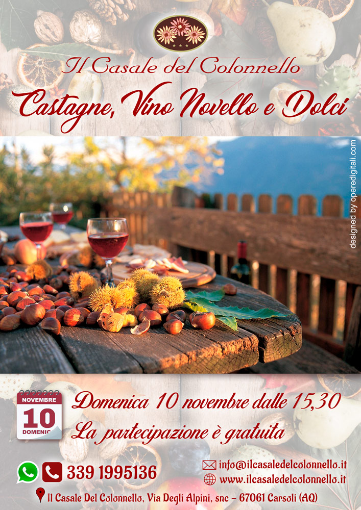 Evento gratuito Castagne e Vino Novello 2019